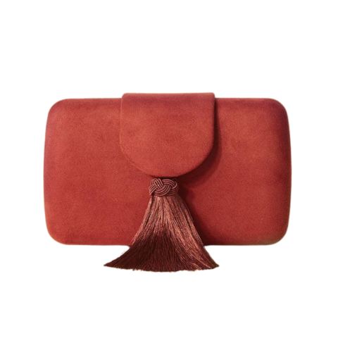 Patrise | Terracotta Suede Clutch