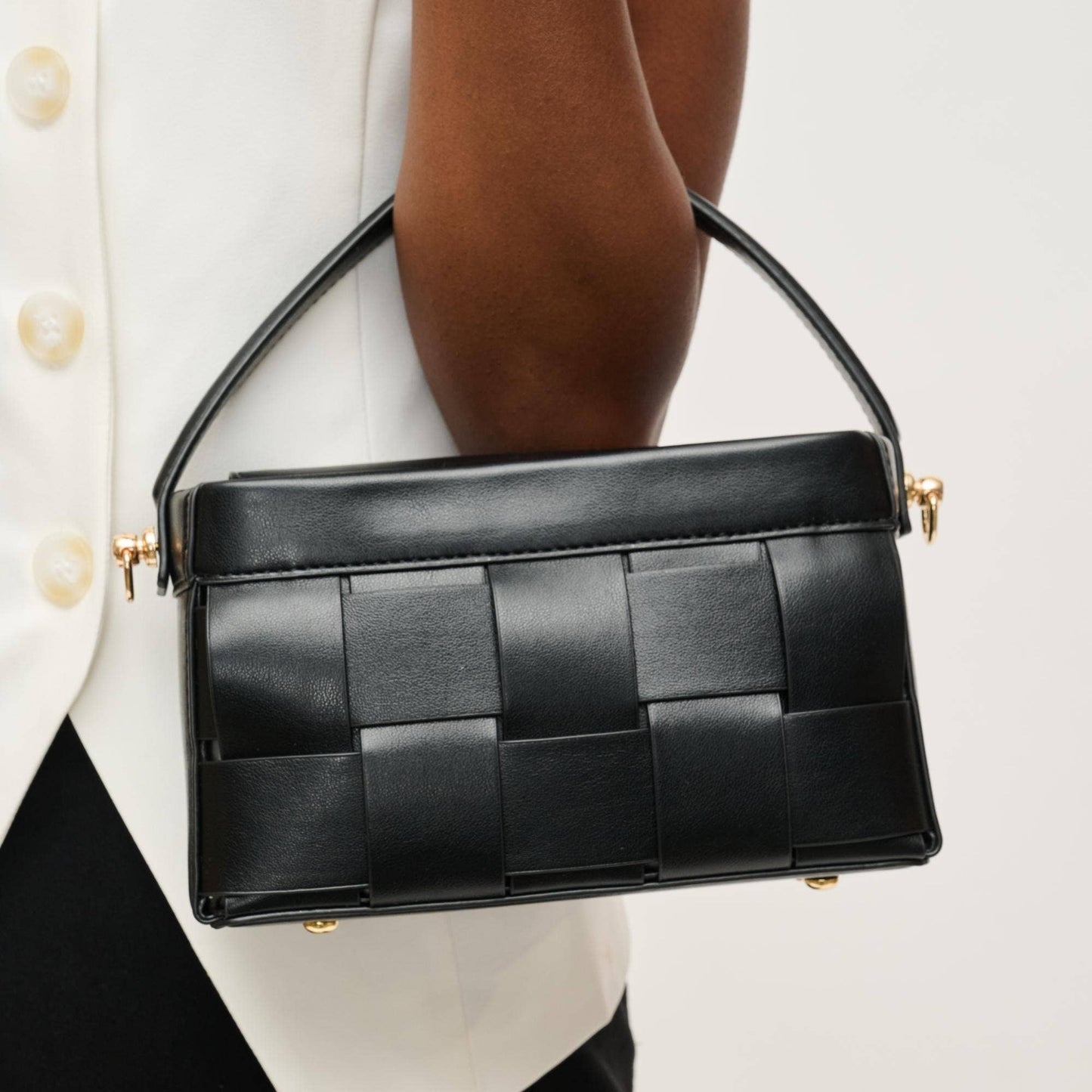 Aurora | Black Woven Tote
