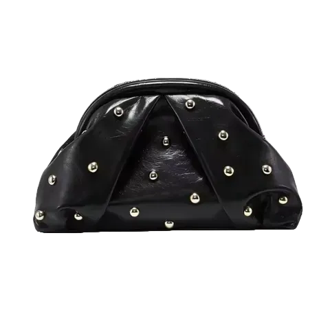 Kelly | Wine Studded Clasp Riveted Clutch