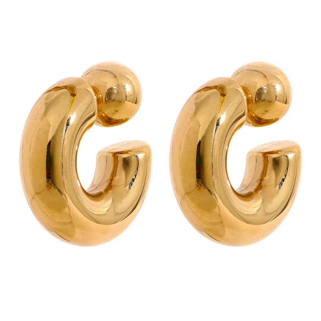 Gold Reversible Globe Hoops