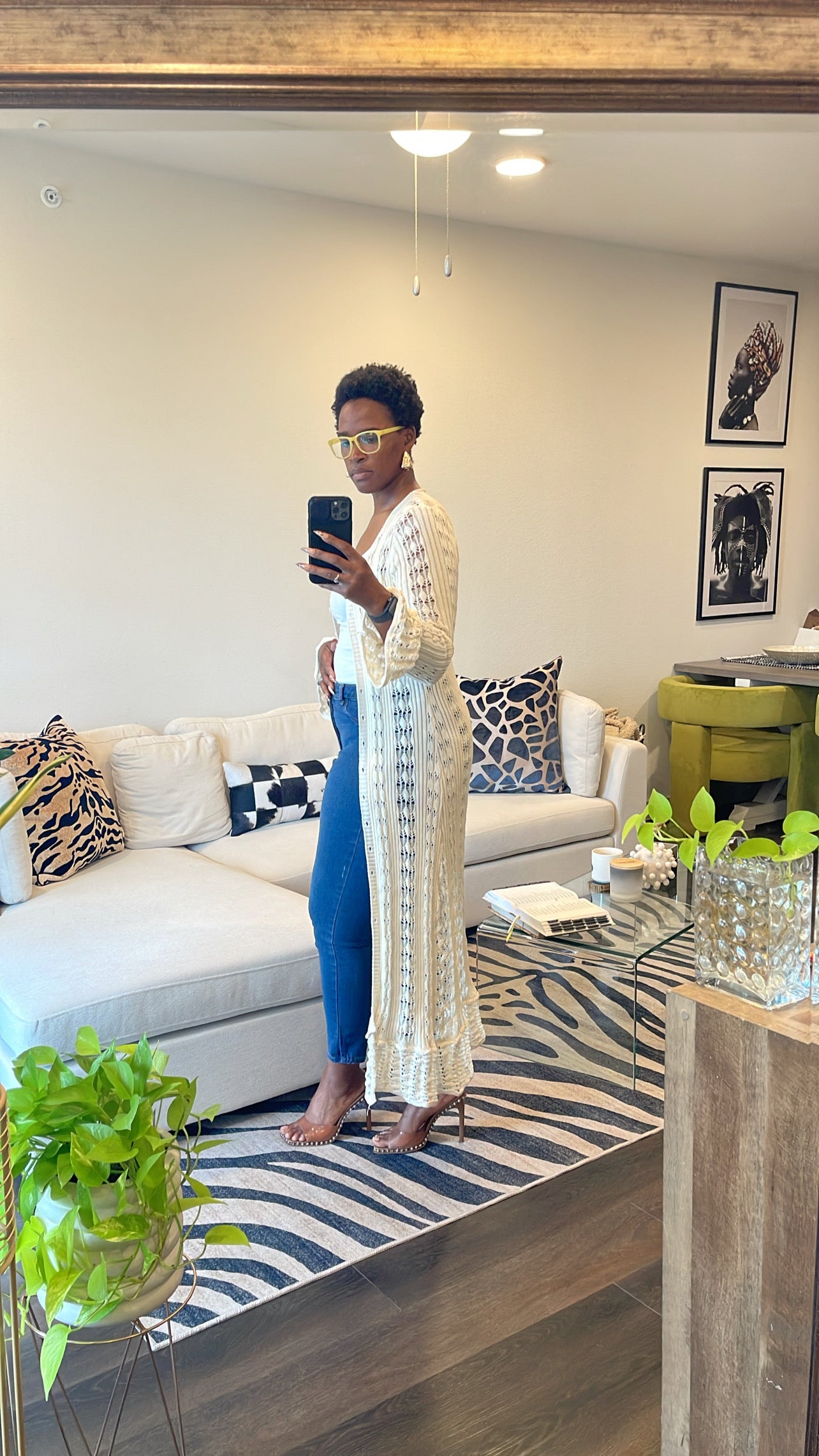 Sarah | Apricot Crochet Cardigan