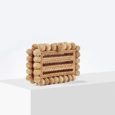 Issa | Rattan Square Clutch