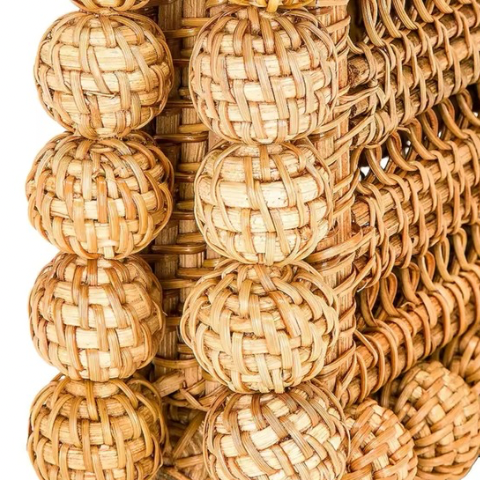 Issa | Rattan Square Clutch