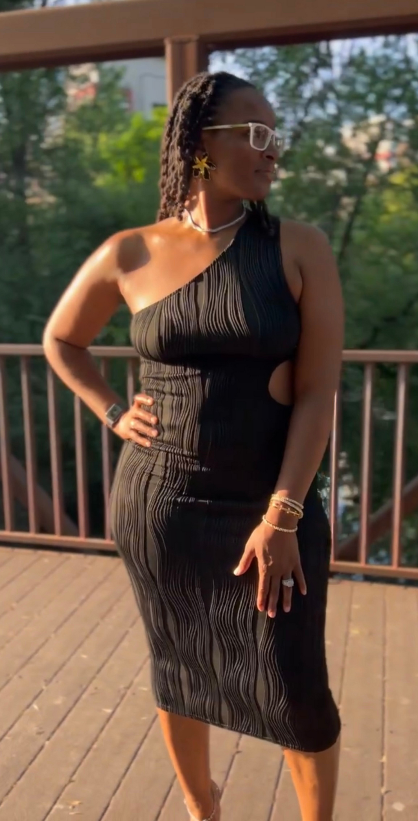 Trina | One Shoulder Cutout Midi