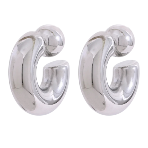 Silver Reversible Globe Hoops