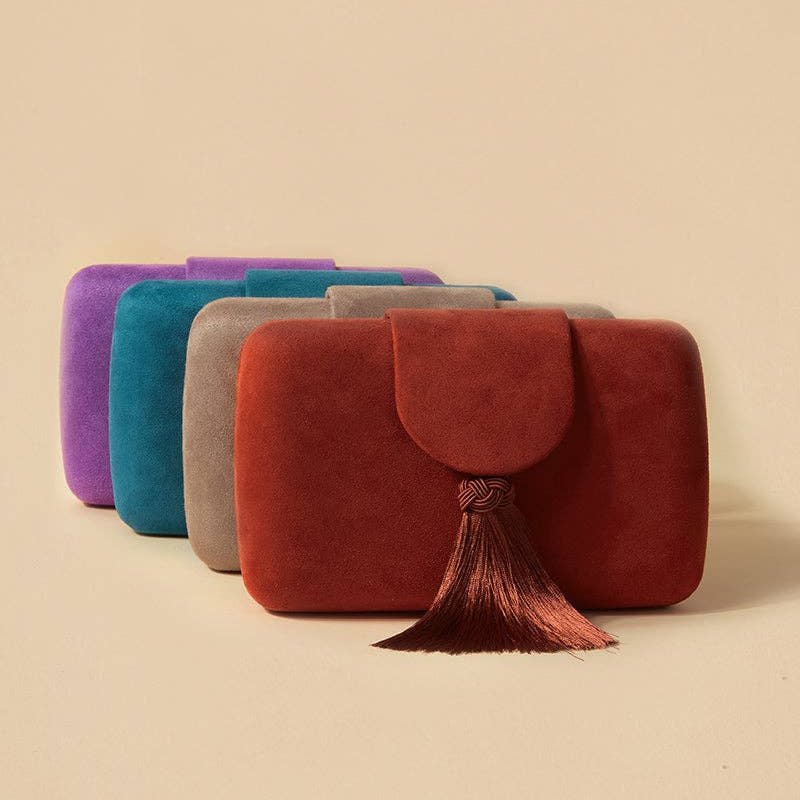 Patrise | Violet Suede Clutch
