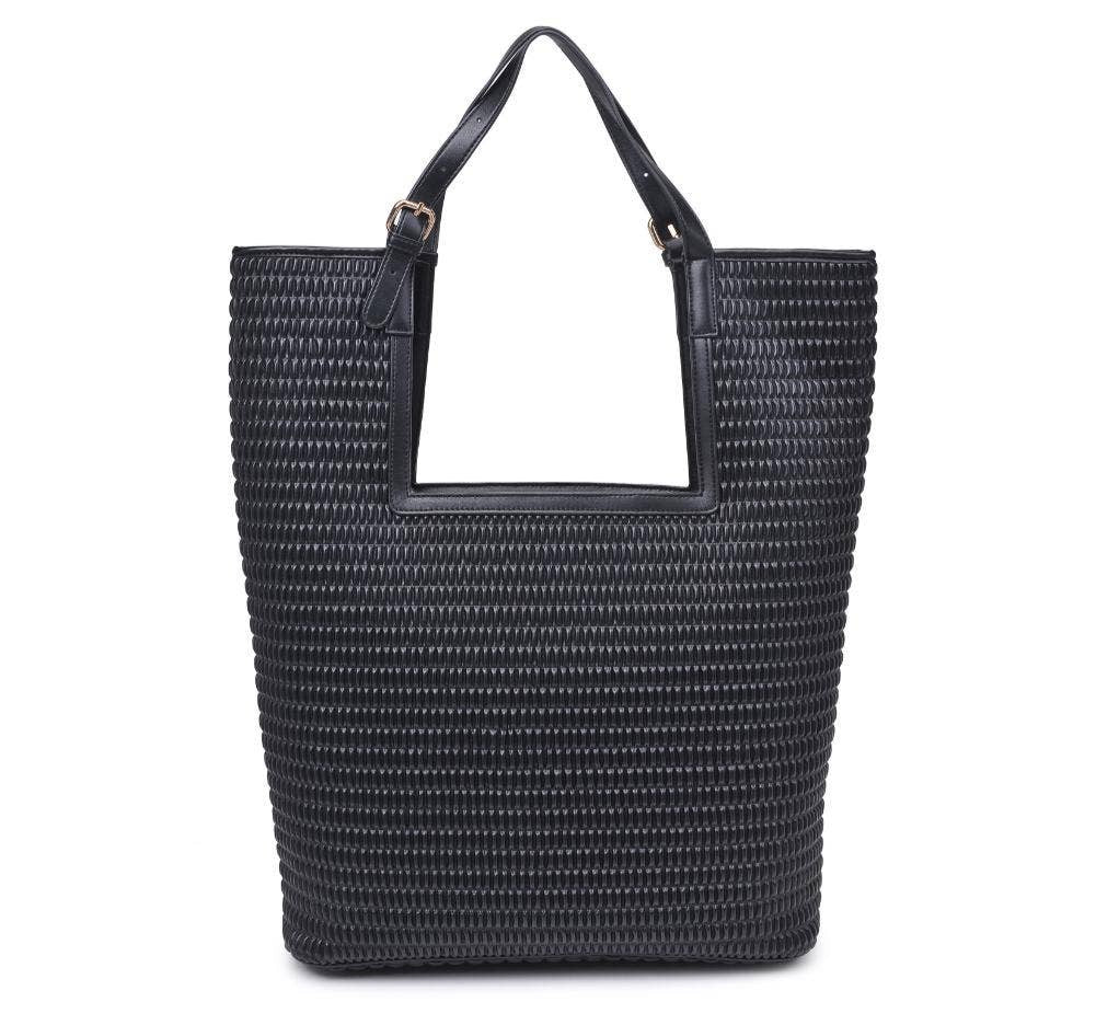Aiden | Black Textured Tote