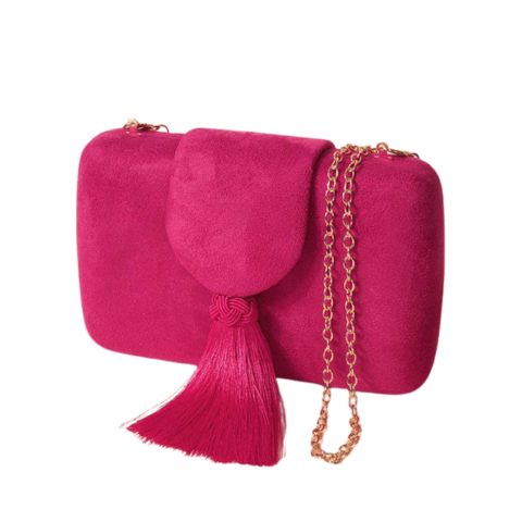 Patrise | Fuchsia Suede Clutch