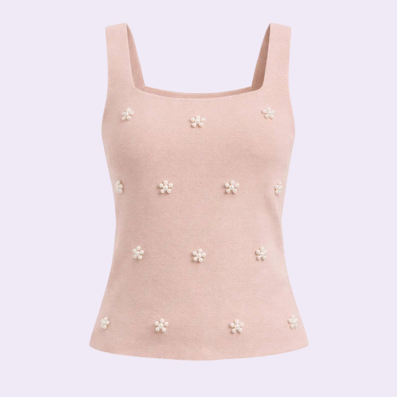 Pearl Embellished Tank | Blush