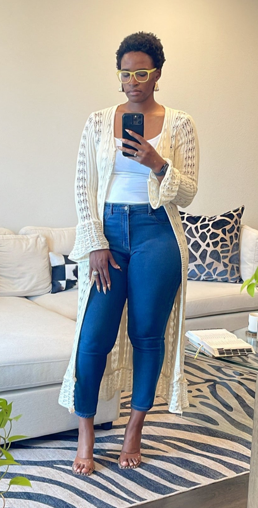 Sarah | Apricot Crochet Cardigan