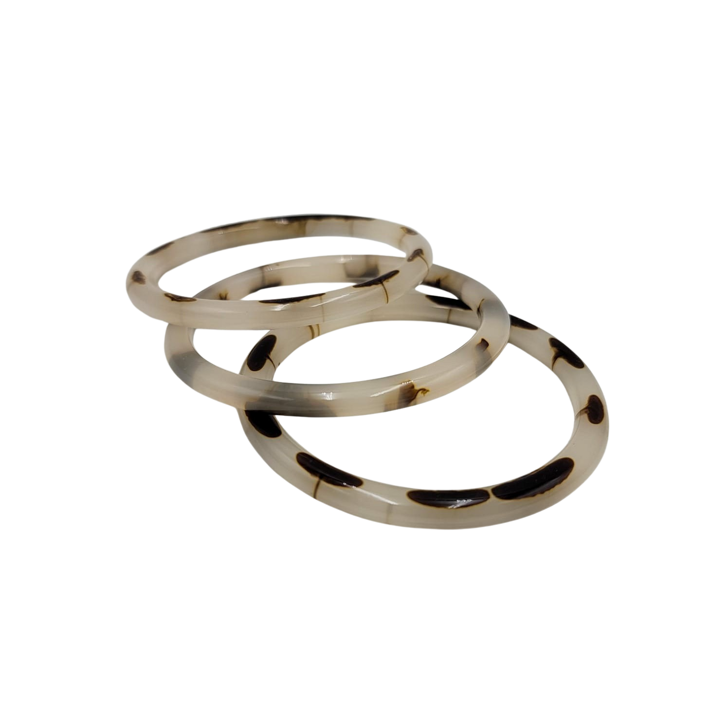 Amber Translucent Bangle Set (3)