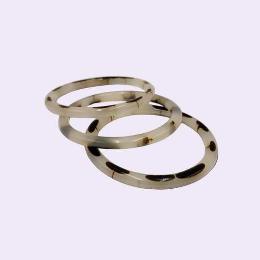 Grey Translucent Bangle Set (3)