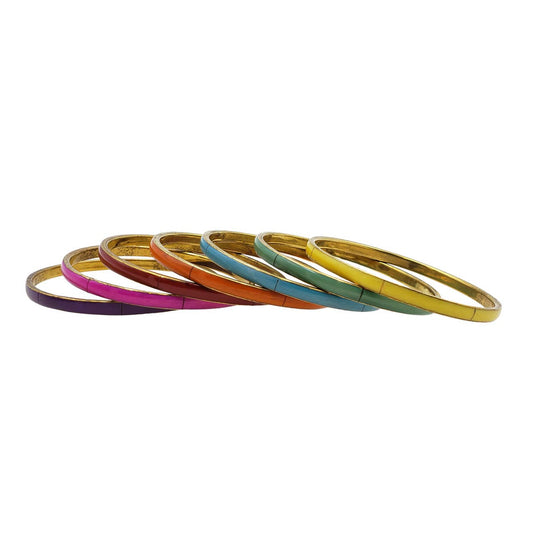 Multi Color Brass Bone Bangle Set (7)