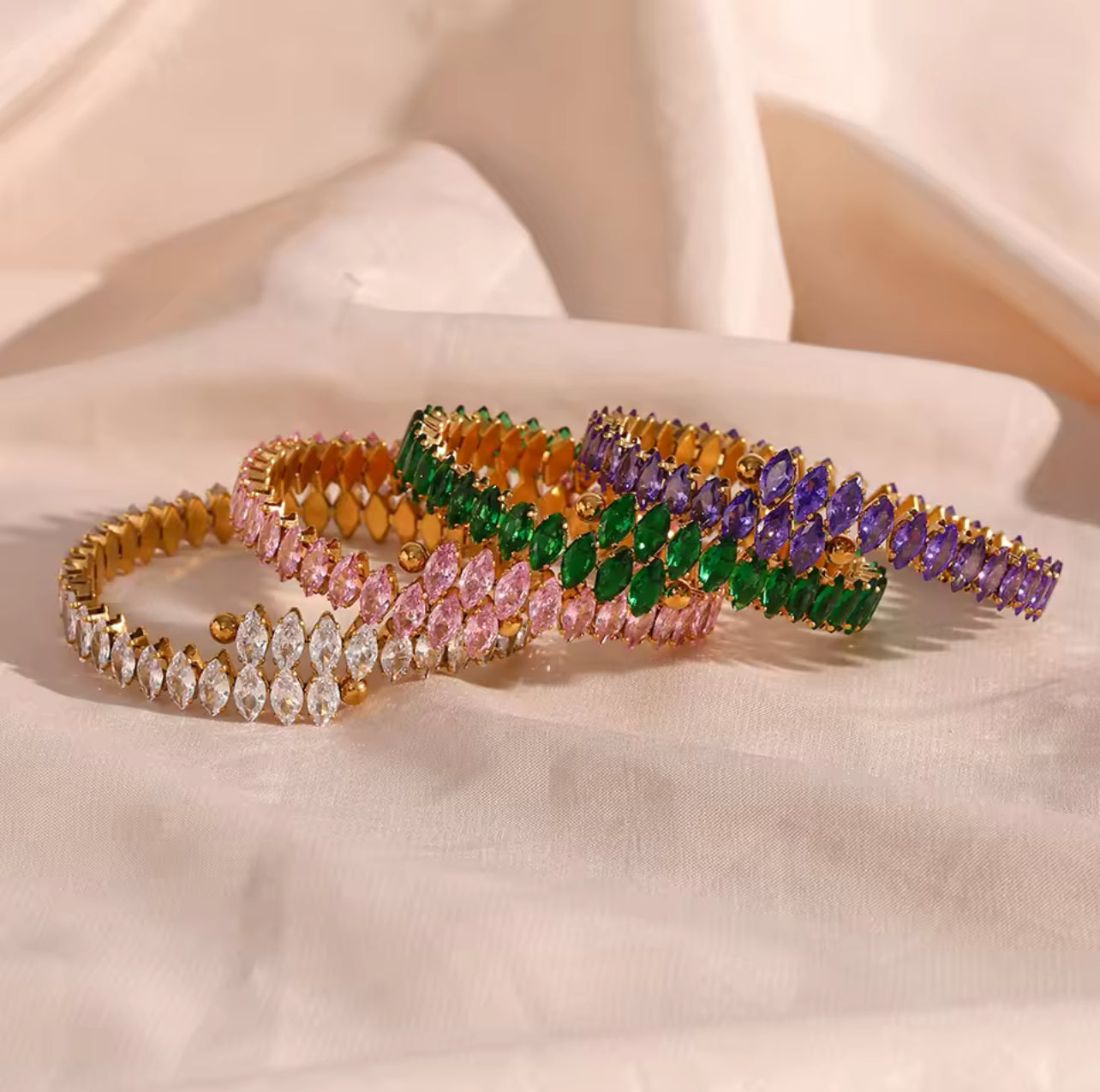 Wrapped Jeweled Bracelet