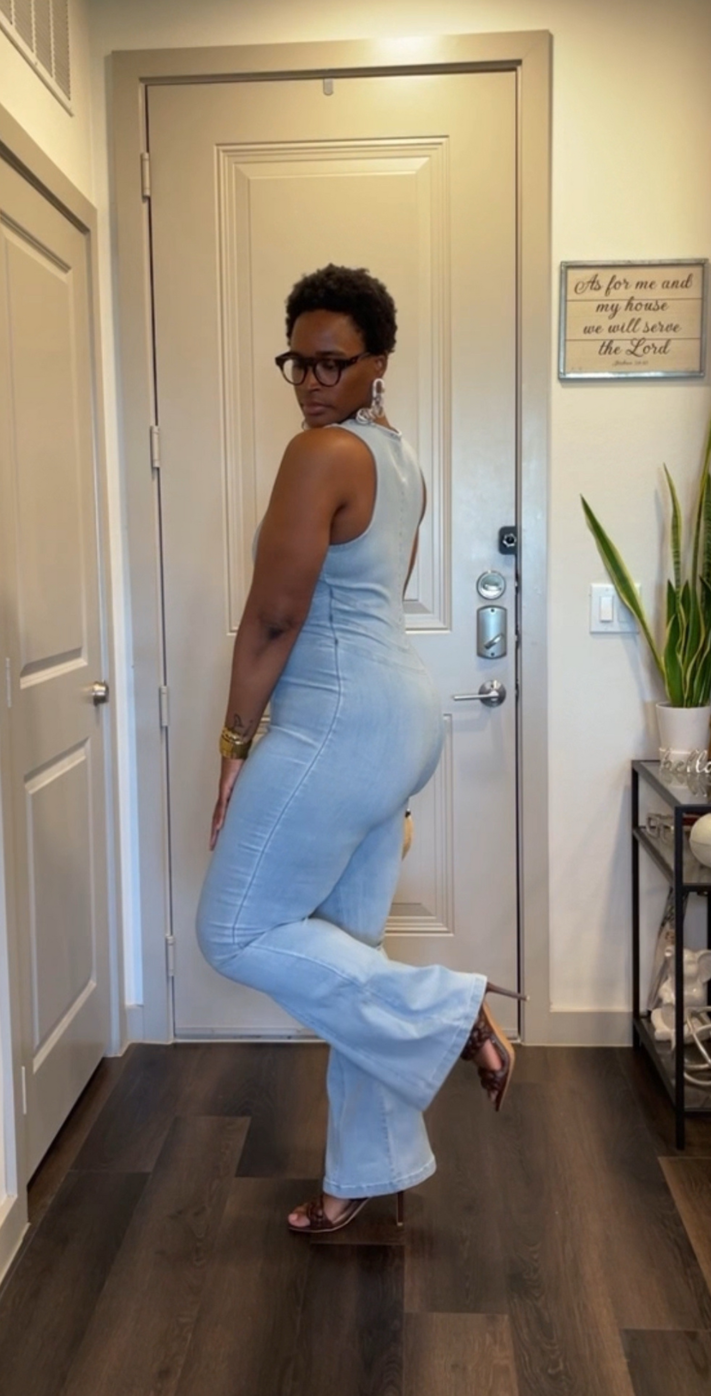 Keisha | Light Denim Flare Jumpsuit