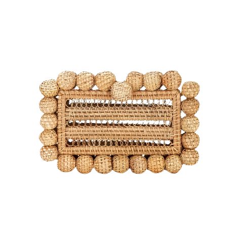 Issa | Rattan Square Clutch