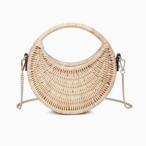 Mai | Rattan Half Moon Bag