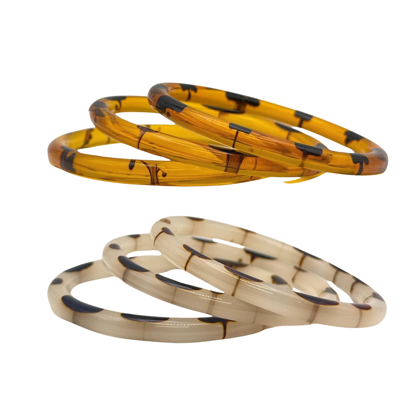 Amber Translucent Bangle Set (3)