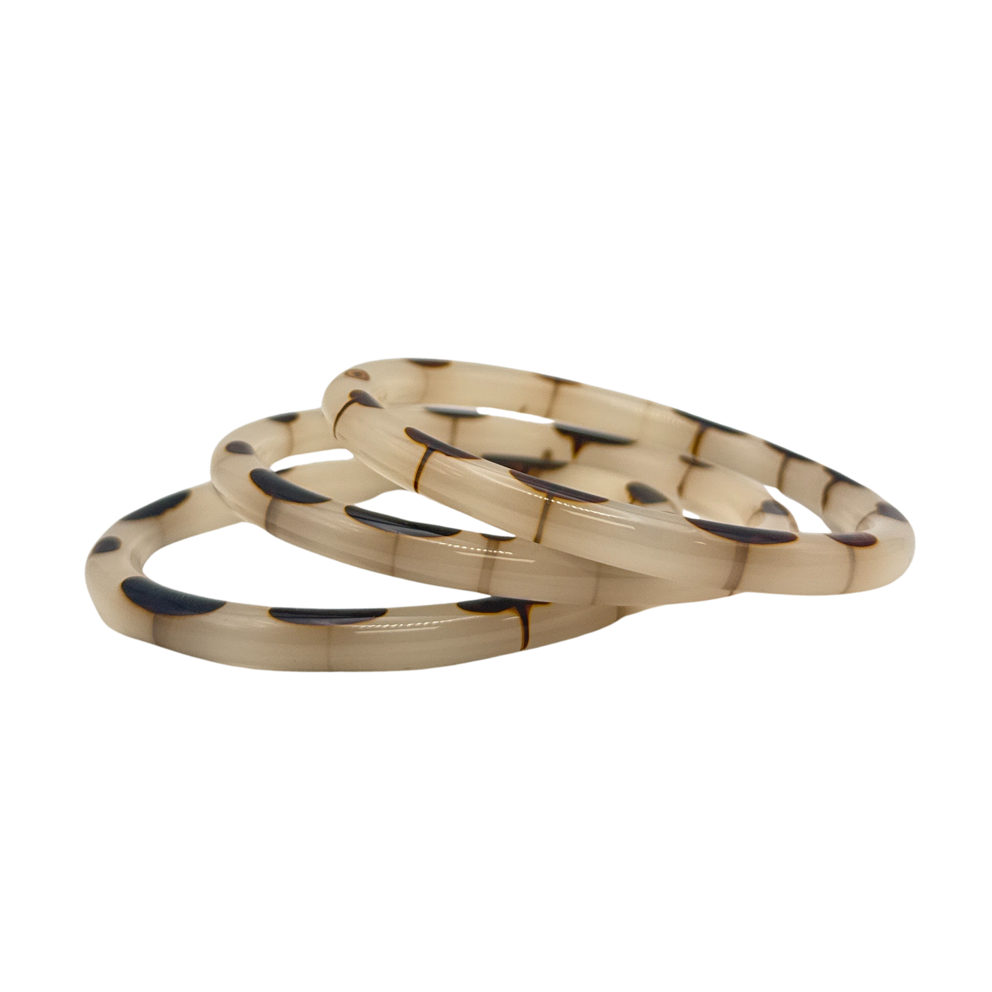 Amber Translucent Bangle Set (3)