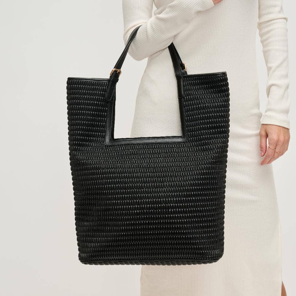 Aiden | Black Textured Tote