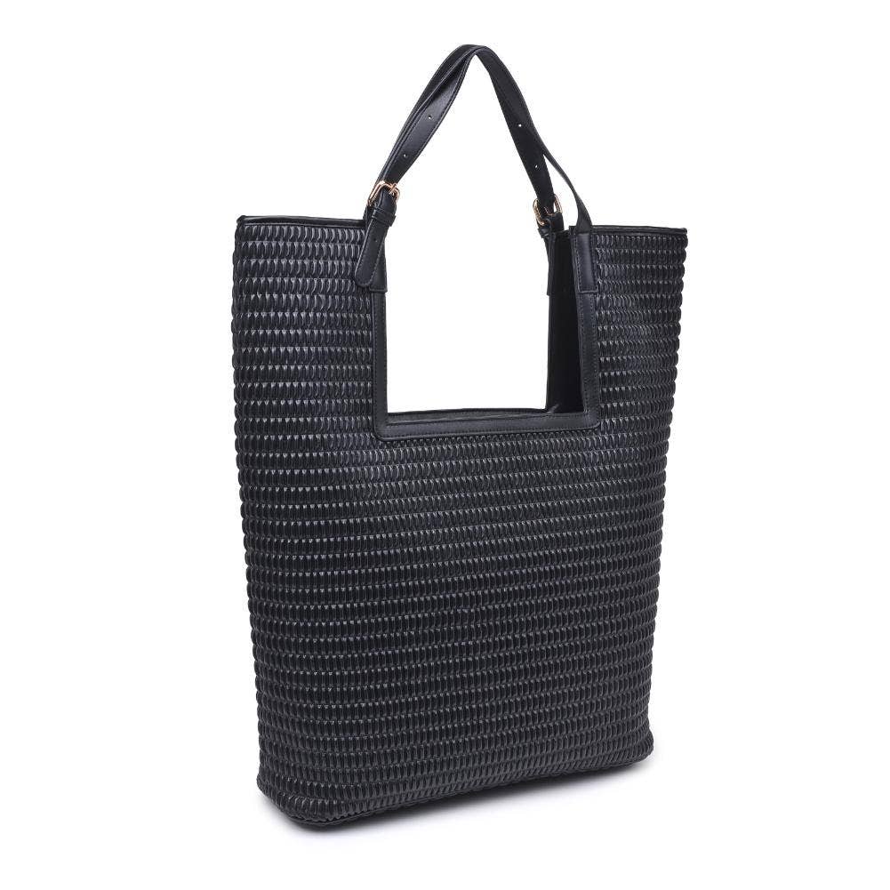 Aiden | Black Textured Tote