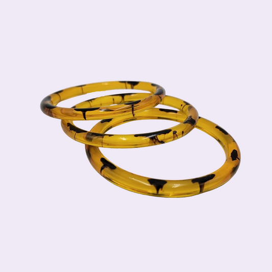 Amber Translucent Bangle Set (3)