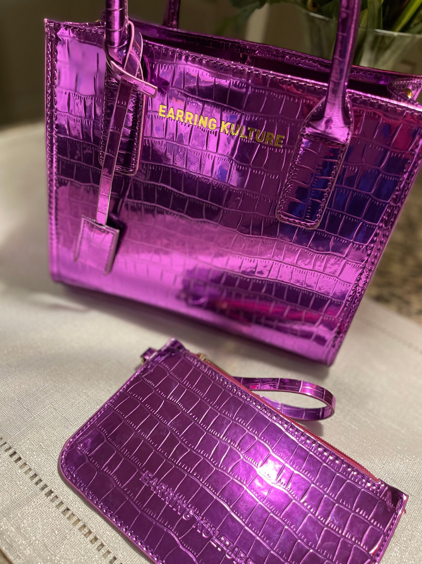 Chanda | Purple Metallic Bag